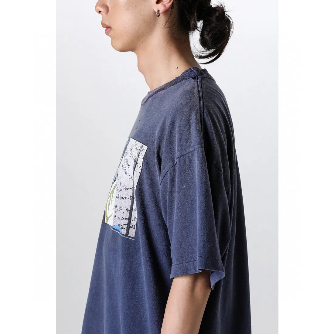PLUTO x SAINT Mxxxxxx PLUTO SS TEE/Pluto co-branded retro tee Pluto distressed hole short sleeves Washed blue S-XL The washing and destruction process have reached the highest peak in the brand's history The real thing is quite acceptable This tee is derived from Osamu Tezuka's landmark masterpiece Customized original consistent main mark/wash mark Original consistent cylindrical OE yarn fabric